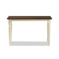 Baxton Studio Napoleon-Cherry/Buttermilk-DT Napoleon French Country Cottage Brown Finishing Wood Dining Table